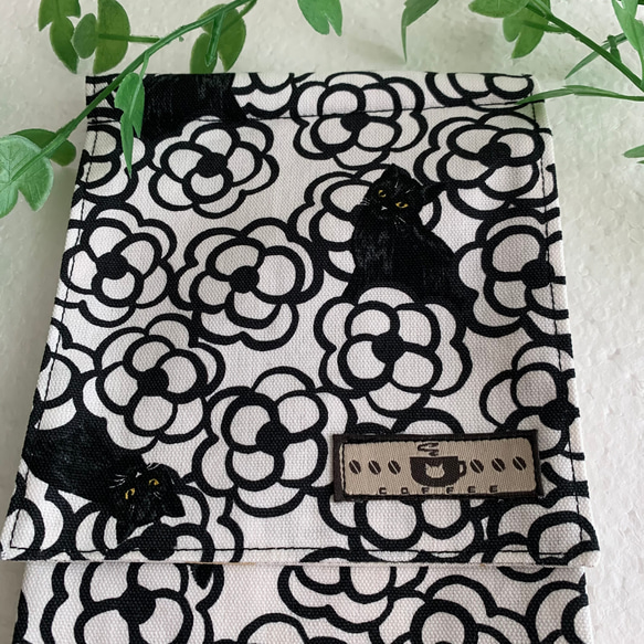 トイレットペーパーホルダーカバー☆黒猫&カメリア☆4カラー 8枚目の画像