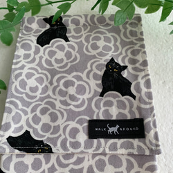 トイレットペーパーホルダーカバー☆黒猫&カメリア☆4カラー 5枚目の画像