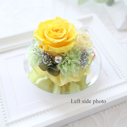 イエローローズのエレガントなガラスドーム｜誕生日・仏花・お見舞い・退職祝い・引越し祝い等　pre.131 8枚目の画像