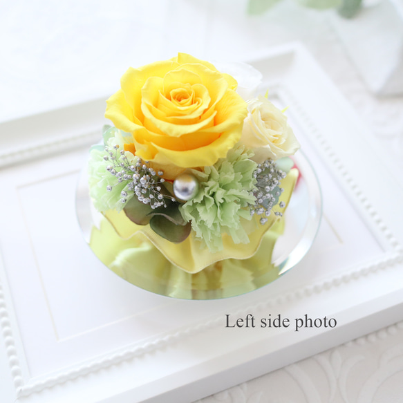 イエローローズのエレガントなガラスドーム｜誕生日・仏花・お見舞い・退職祝い・引越し祝い等　pre.131 8枚目の画像