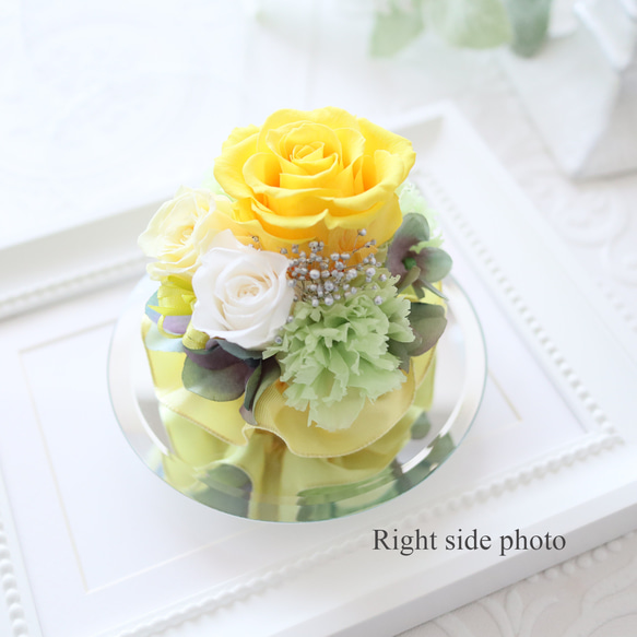 イエローローズのエレガントなガラスドーム｜誕生日・仏花・お見舞い・退職祝い・引越し祝い等　pre.131 7枚目の画像