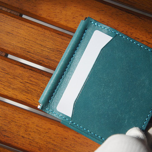 送料無料】マヤベリーのマネークリップウォレット【ターコイズ