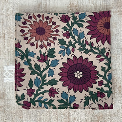 【L】内袋が２部屋に分かれていて便利♪『LIBERTY＆ハーフリネンの巾着袋』 イブニングサン／ダークブルーグリーン 13枚目の画像