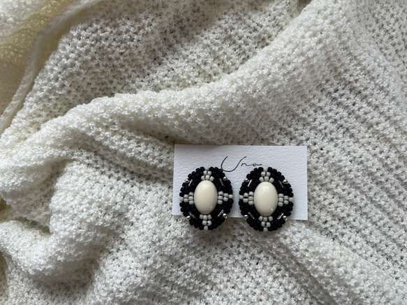 monotone ethnic × beads pierce・earring 4枚目の画像