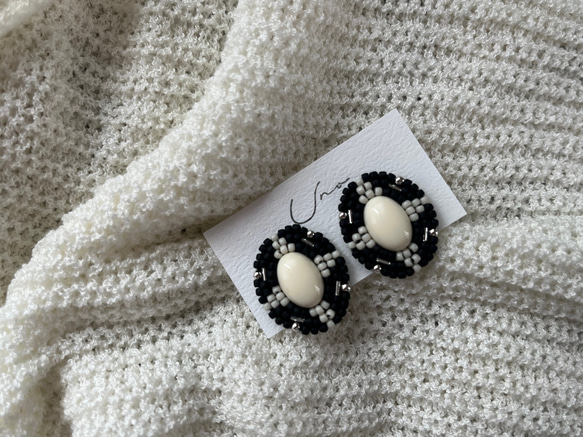 monotone ethnic × beads pierce・earring 3枚目の画像