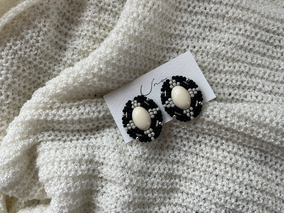 monotone ethnic × beads pierce・earring 2枚目の画像