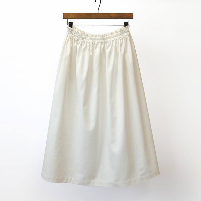 【即納】コットンリネン ロングスカート（ 白 ）オフホワイト リネン 麻 コットン ナチュラル