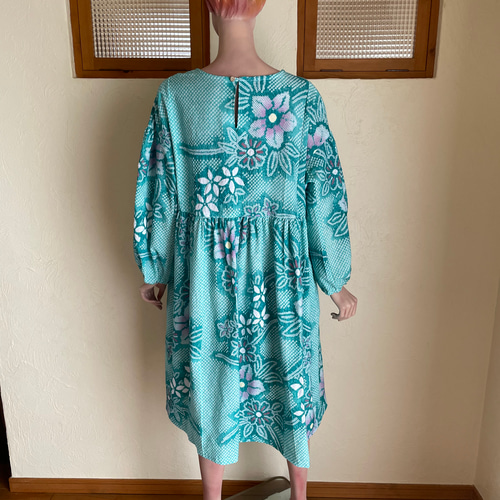 有松絞り ワンピース スモックワンピース 有松鳴海絞り 浴衣リメイク