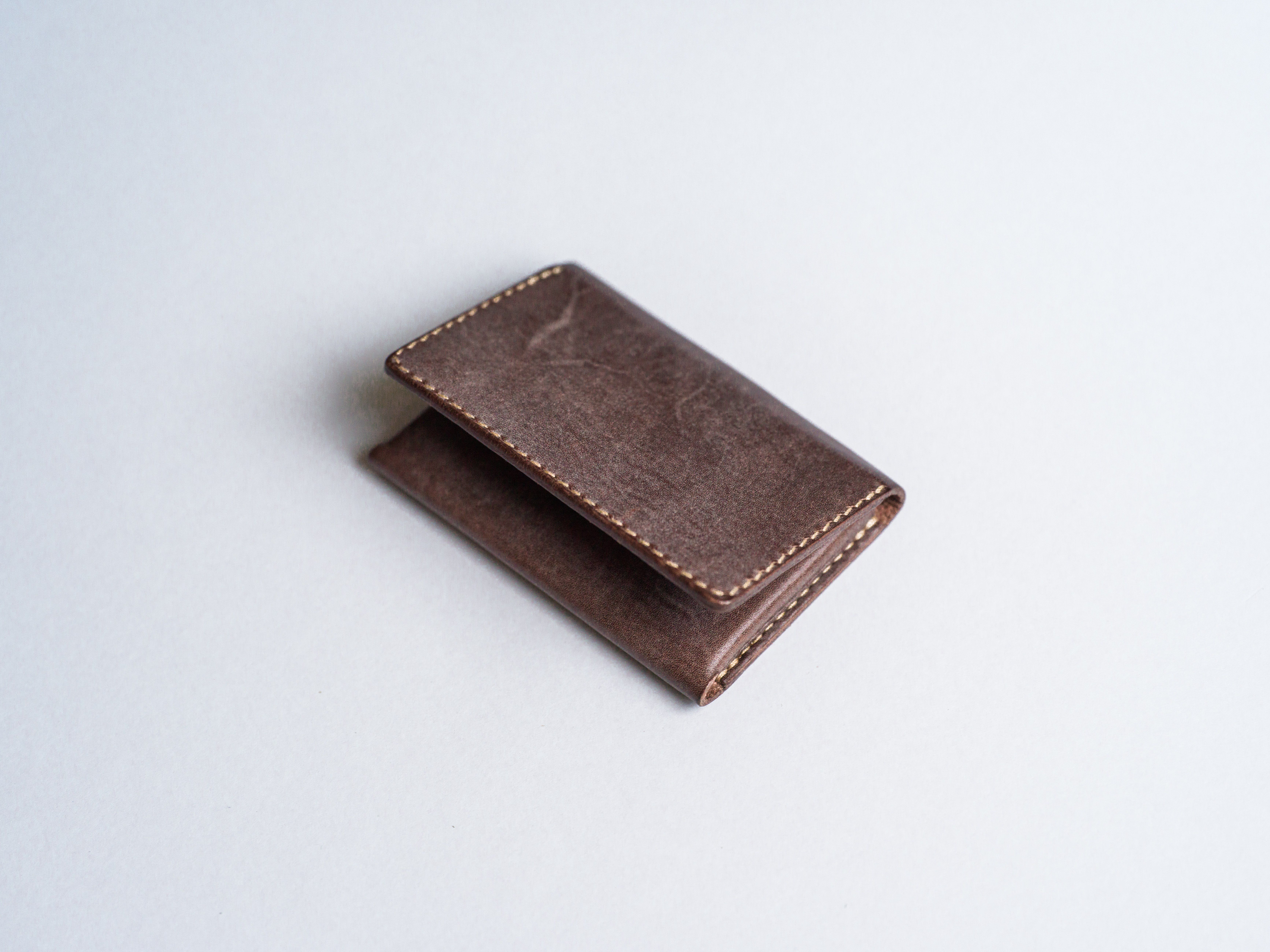 本革名刺入れ【チョコ】【国産レザー】【手縫い】