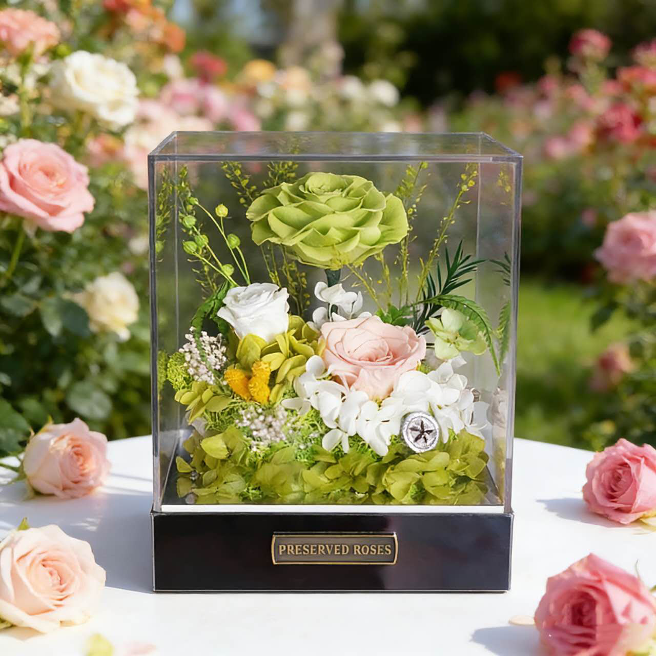 記念日 誕生日 結婚祝い・花飾り・玄関飾り バラ 薔薇 ローズ、アレンジメント、プリザーブドフラワー、ドライフラワー