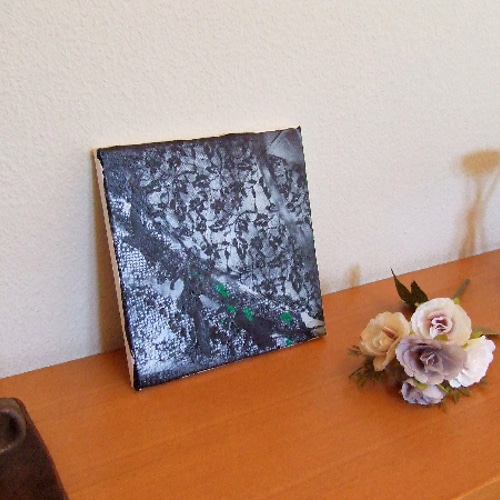 抽象画『noise3』　現代アート　モノトーン　灰　宇宙　アクリル絵の具　幾何学 抽象画『noise3』 現代アート モノトーン 灰 宇宙 アクリル絵の具 幾何学