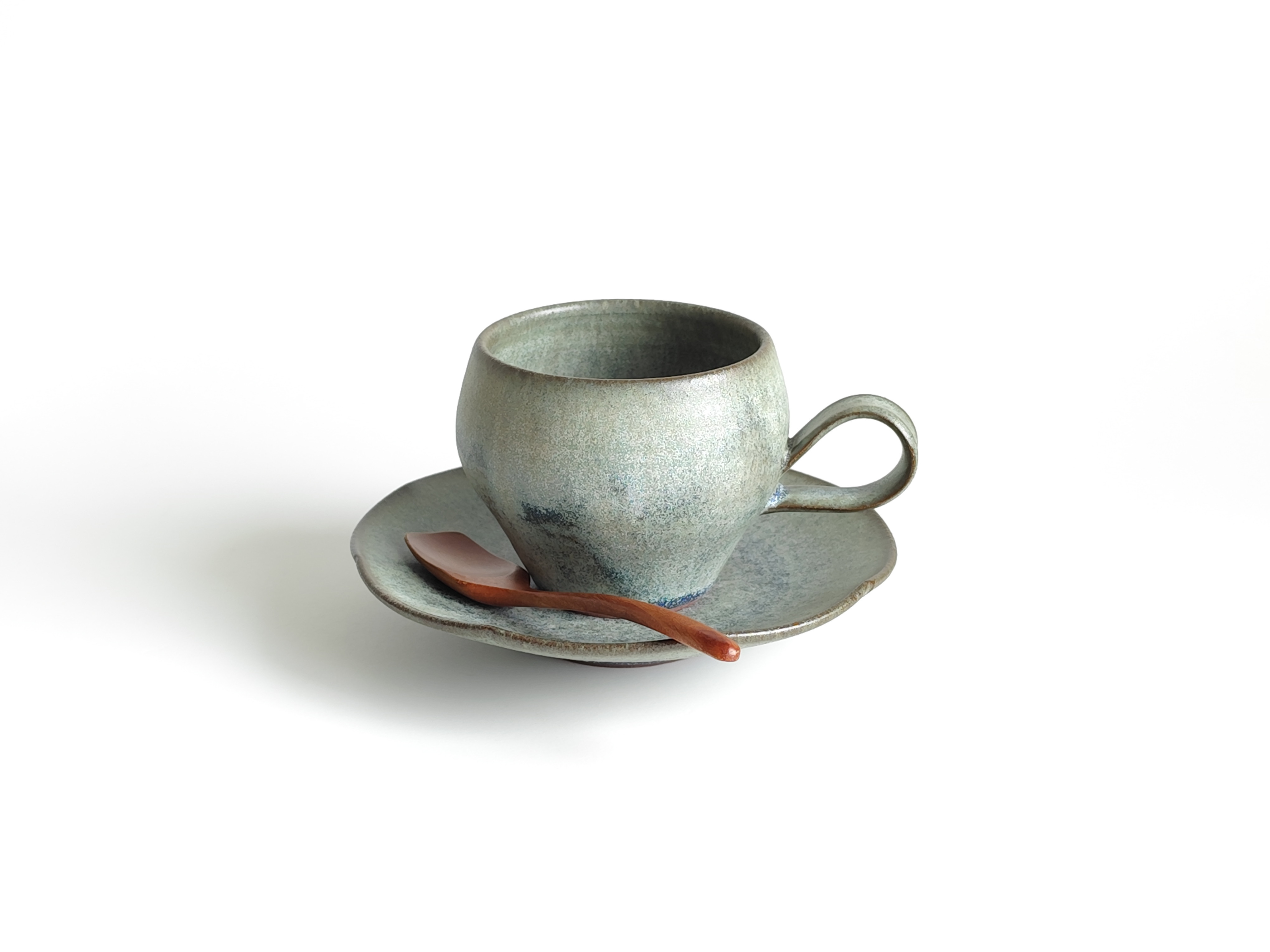 緑碧釉のコーヒー碗皿（180ml）｜CR-0114+