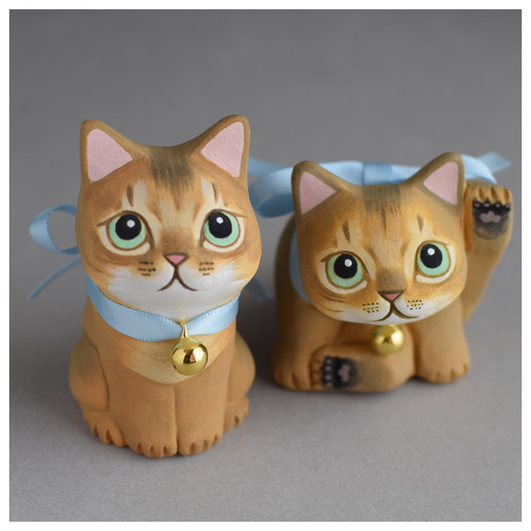 ご予約品（天使になった猫・足上げ猫・オーダーメイド絵付け） 1枚目の画像