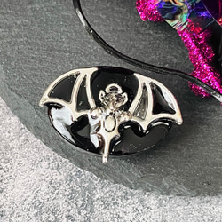 リアルコウモリの帯留め　秋　紅葉の季節　ハロウィン　 1枚目の画像