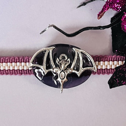 リアルコウモリの帯留め　秋　紅葉の季節　ハロウィン　 2枚目の画像