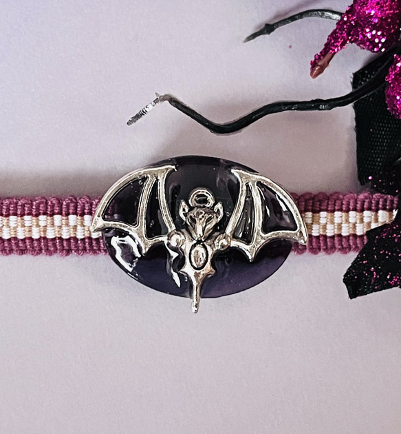 リアルコウモリの帯留め　秋　紅葉の季節　ハロウィン　 2枚目の画像