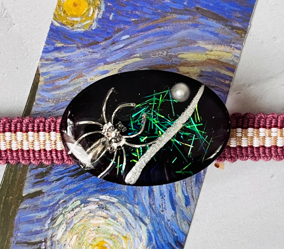 蜘蛛の糸　帯留め　秋　文学　紅葉の季節　ハロウィン　物語シリーズ 1枚目の画像