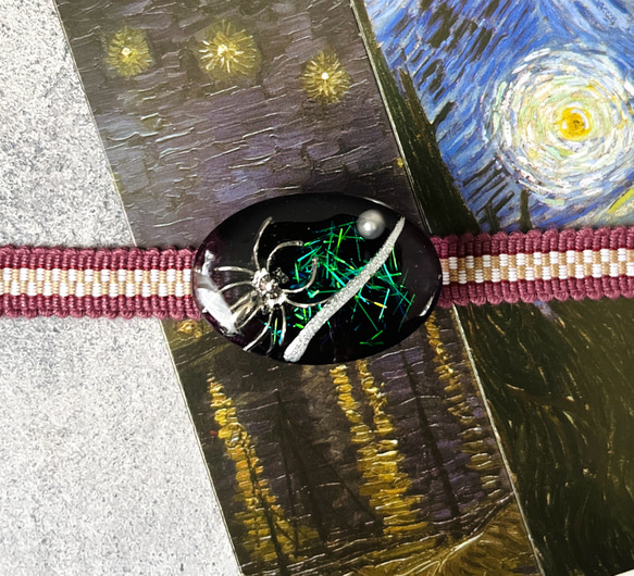 蜘蛛の糸　帯留め　秋　文学　紅葉の季節　ハロウィン　物語シリーズ 3枚目の画像