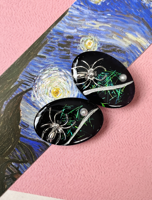 蜘蛛の糸　帯留め　秋　文学　紅葉の季節　ハロウィン　物語シリーズ 4枚目の画像