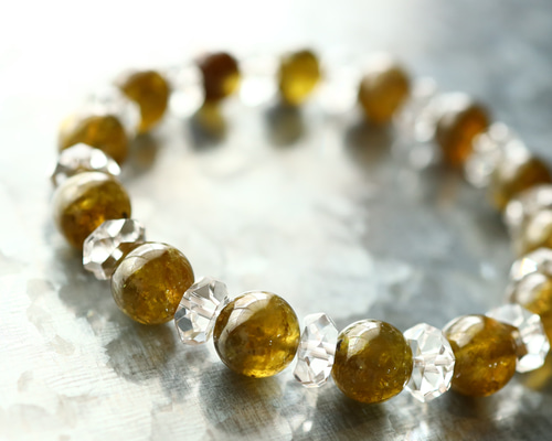 ☆プレミアムブレス☆マリ共和国：マリガーネット：約9.5ミリ＆水晶