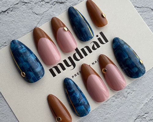 ハイブランドにも合う上品ネイル》デニム×ピンクのフレンチでキレイ