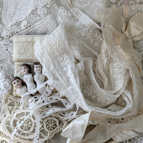1880年代 フランス アイリッシュクロシェレース つけ襟 ビッグカラー フランス 1900-1910年 アイリッシュクロッシェレースのつけ襟 レース