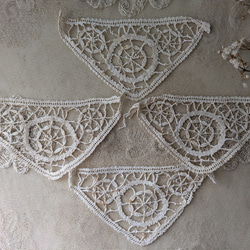 フランスアンティークレース　手刺繍　ベビー　子供用　レース襟 フランスヴィンテージ 子ども用レースのつけ襟 レース Mon