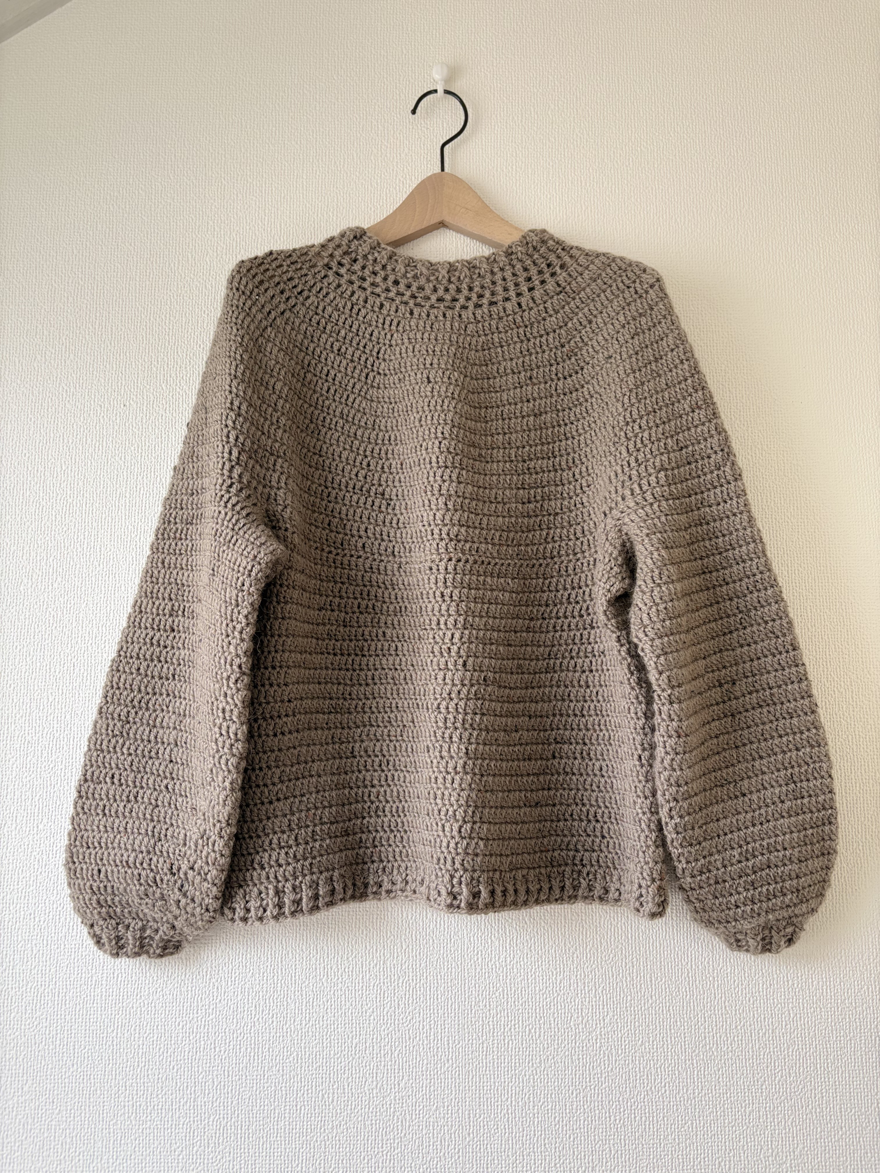 ‪☆handmade‪☆手編みベージュ メリノウールニット