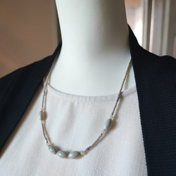 檸檬石とチューブ型ビーズの少し長めのネックレス 8枚目の画像