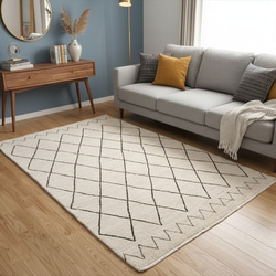 ペルシャ ギャッベ ミニマット 38×39 アイボリー ザクロの木