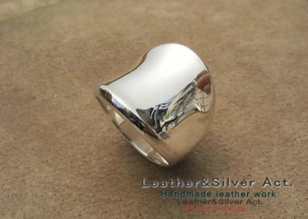 SILVER925 無垢　幅広リング　シルバー925 逆反りリング　メンズ、レディース　size直し可能スターリングシル