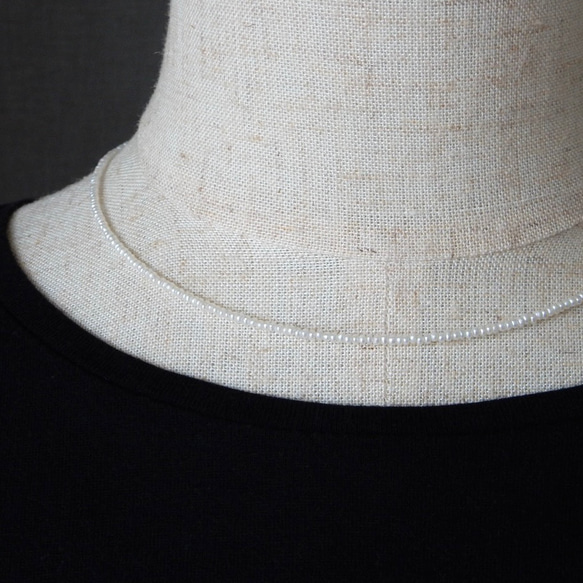 〖ラリエット/ショート〗淡水パールネックレス14kgf 【1805】 6枚目の画像