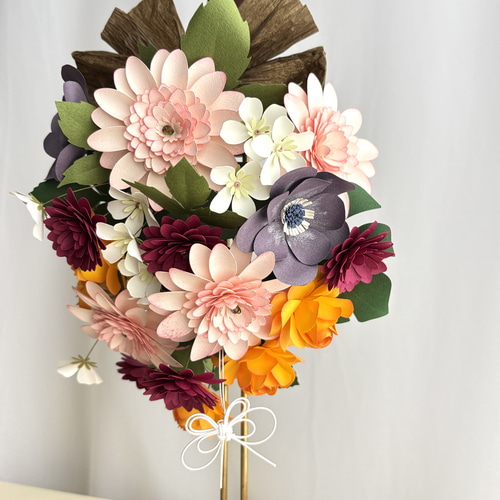 ピンクのガーベラと薔薇のフラワーアレンジメント 発表会のプレゼント