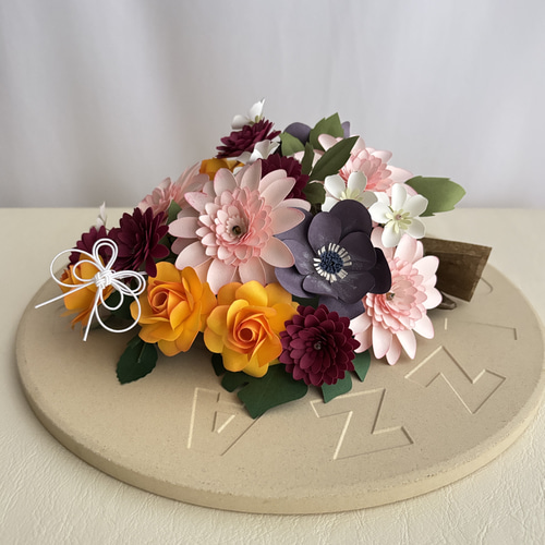 ピンクのガーベラと薔薇のフラワーアレンジメント 発表会のプレゼント