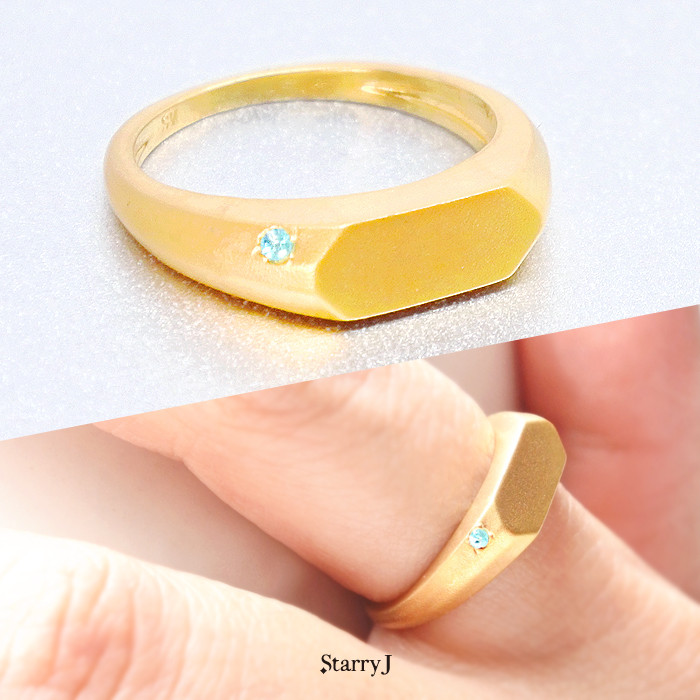 軌跡の煌めき - パライバトルマリン リング 指輪 マット仕上げ 送料無料 シルバー925 K18GP