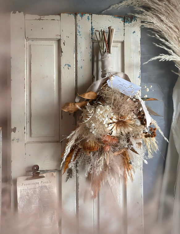 ふんわり秋色 orange & white natural swag 5枚目の画像