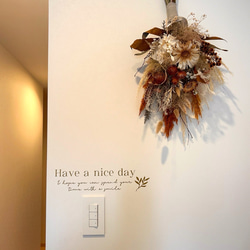 ふんわり秋色 orange & white natural swag 6枚目の画像