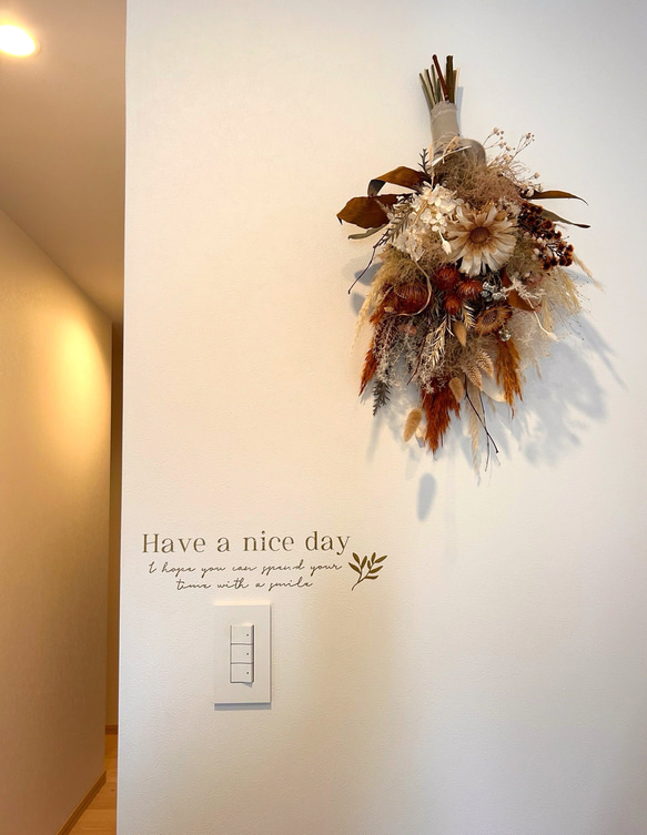 ふんわり秋色 orange & white natural swag 6枚目の画像