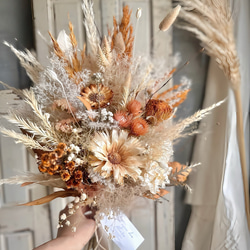 ふんわり秋色 orange & white natural swag 4枚目の画像