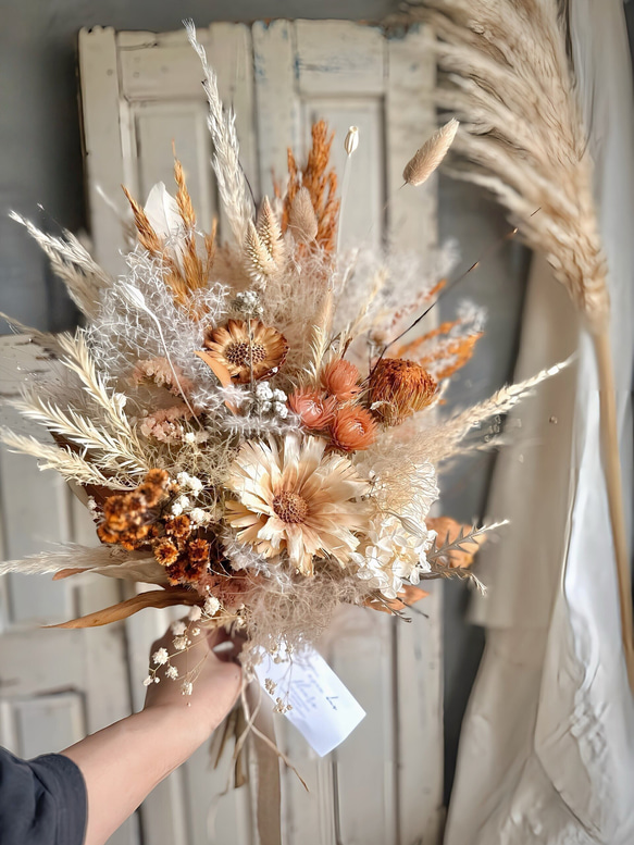 ふんわり秋色 orange & white natural swag 4枚目の画像