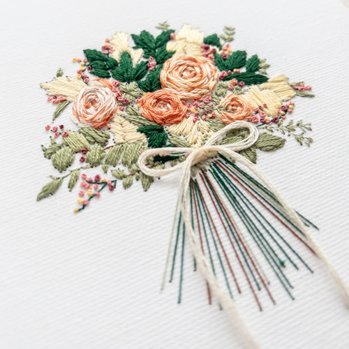 アフターブーケ刺繍オーダーについて レターセット 紙刺繍作家 wakako