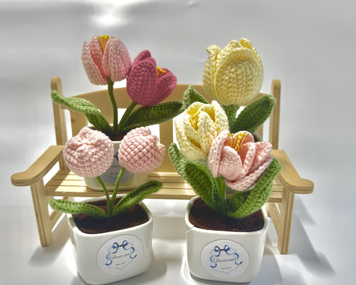 毛糸編みのフラワーポット あみぐるみ Douceur_handmade 通販 19818678