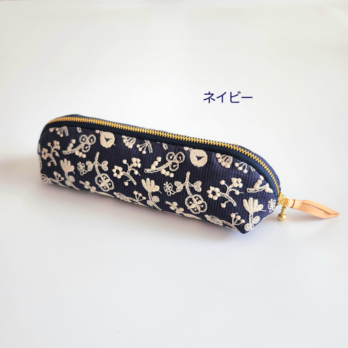 ミナペルホネン×check&stripeのペンケース│メガネケース│ロング