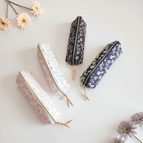 ミナペルホネン×check&stripeのペンケース│メガネケース│ロング