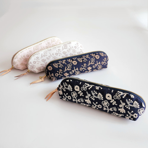 ミナペルホネン×check&stripeのペンケース│メガネケース│ロング