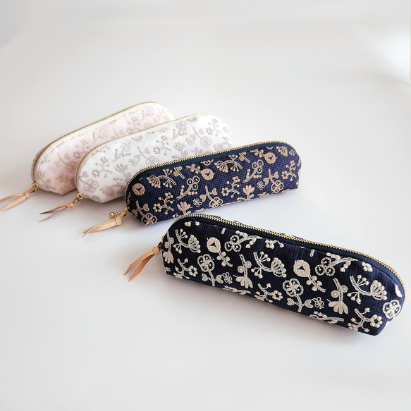 ミナペルホネン×check&stripeのペンケース│メガネケース│ロング