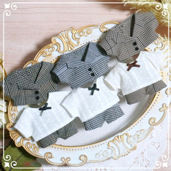 ぬいぐるみ用 ヘッドドレス ギンガムチェック ブルー ぬい用 ぬい服 に