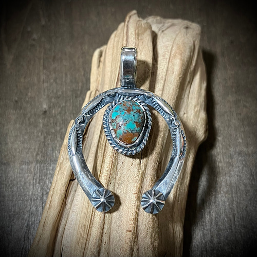 ターコイズマウンテンナジャシルバーネックレス# インディアンジュエリー