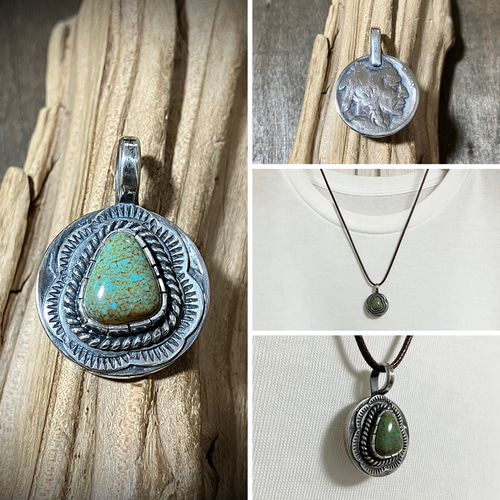 [アメリカ・インディアン]ターコイズ シルバーペンダント 銀製品 インディアンジュエリー シルバー925 ペンダント トップ ズニ族