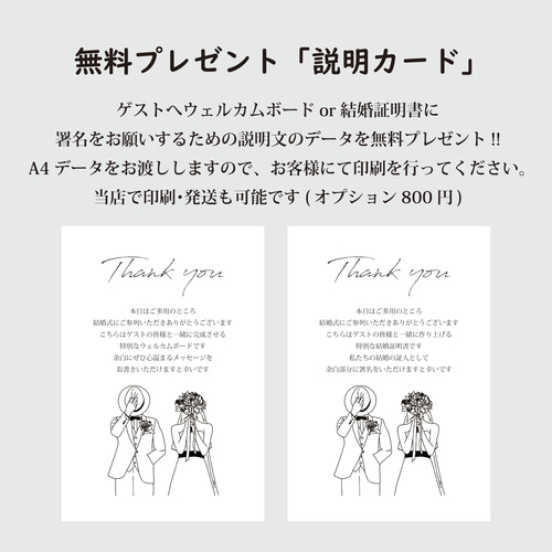 最短翌日発送！ ゲスト参加型 寄せ書きウェルカムボード 結婚証明書